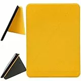 ZhaoCo Hülle für 7'' Kindle Colorsoft Signature Edition 2024 / Kindle Paperwhite 2024 / Kindle Paperwhite Signature Edition 2024, Buch Folio Smart Schutzhülle (Stoff Gelb)