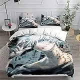 Ste-X Bettwäsche-Set, 135 X 200 cm, Mehrere Größen, Jujutsu Kaisen, Bettbezug, 52% Baumwolle, Weicher, Bequemer Bettbezug + 2 Kissenbezüge, 80 X 80 cm (135x200cm,Stil 03)