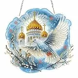 AIRDEA Taubenkathedrale Diamond Painting Fensterbilder, 5D Brillante Weidenblumen Diamond Painting Fensterbilder Beidseitig, Bausätze für Diamantmalerei Suncatcher Erwachsene