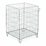 Relaxdays Komposter Metall, Bodengitter und Füße, HxBxT: 68 x 46 x 46 cm, für Gartenabfall, Kompostgitter, Stahl, grün