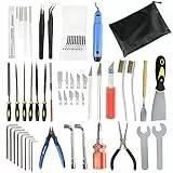 IdeaFormer 62Pcs 3D Drucker Werkzeug Kit Düsenreinigungsset, Entgrater Werkzeug, Entfernungswerkzeugen, Kunstmesser, Pinzetten, Zangen 3D Drucker Tool Zubehör Kit