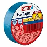 tesa Isolierband - Selbstklebendes Isolierband, hitzebeständig - Zum Isolieren, Reparieren und Bündeln - 10 m - BLAU