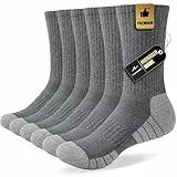 Niorasen Socken Herren Damen, 6 Paar Atmungsaktive Wandersocken Tennissocken Sportsocken, Baumwolle Gepolsterte Hochleistung Laufsocken Arbeitssocken, 43-46 39-42 35-38 47-50