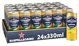 San Pellegrino Limonata Zitronen-Limonade mit 16% Zitronensaft (aus Konzentrat), 24er Pack (24 x 330ml) Einweg-Dosen