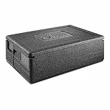 thermohauser EPP-Thermobox GN 1/1 Gastrostar inklusive Deckel - 30 Liter Volumen - 60 x 40 x 23 cm - 5-farbiges Einsteckkartenset, Schwarz