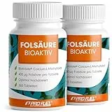 Folsäure BIOAKTIV 400µg - 2x365 Folsäure Tabletten mit Biofolate® L-5-MTHF Folsäure - optimal hochdosiert für Kinderwunsch & Schwangerschaft - laborgeprüft mit Zertifikat - 100% vegan