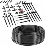 Tropfrohr 16 mm mit Druckkompensation 100m Gartenbewässerungsrohr Bewässerung Tropfschlauch (80tlg) Tropfbewässerung + Zubehör (100m)