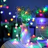 Fulighture LED Kugel Lichterkette,5M(16.41FT) 40er Globe LED mit Batteriebetrieben,Bunt,P65 Wasserdicht,Globe Lichterkette für Weihnachten Party Garten Hochzeit Balkon Deko, Mehrfarbig