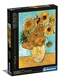 Clementoni 31438 van Gogh Vase mit Sonnenblumen Puzzle 1000 Teile, Museum Collection, Geschicklichkeitsspiel für die ganze Familie, Erwachsenenpuzzle ab 14 Jahren Mehrfarbig L