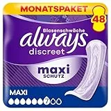 Always Discreet Inkontinenz-Einlagen Maxi Für Frauen, Saugstärke 7, 48 Stück, Extra Sicher Bei Blasenschwäche, Geruchskontrolle