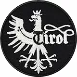 Tirol Patches Aufnäher Österreich Fanartikel Aufbügler Tyrol Patch Tirol Adler Wappen Bügelbild Austria Eagle Biker Patches zum annähen/aufbügeln 70x70mm