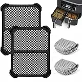 KYYGKY 2 Stück Spritzschutz Pfannen Heißluftfritteuse Effektiver Fettspritzschutz Silikon Spritzschutz Heißluftfritteuse Zubehör Kompatibel mit Ninja spritzschutz Ninja Foodi AF400EU und AF451EU