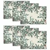 Artoid Mode Holly Eukalyptus Mistletoe Weihnachten Platzsets 6er Set, 30x45cm Winter Tischset Waschbar Platzdeckchen Küche Party Deko
