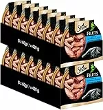 SHEBA Filets - Feinstes Katzennassfutter - 16 x 60g Schalen - mit Huhn und Thunfisch - Nassfutter für Katzen - Großpackung