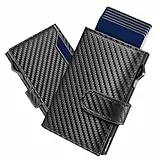 Manmaxim Herren Geldbörse mit Extra Große Kapazität Slim Wallet mit 6 Kartenschächte & 1Ausweisfenster, Pop-up Karten Portemonnaie mit RFID Schutz Portmonee Herren Wallets for Men (Carbon Schwarz
