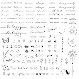 COLOFALLA 3 Blätter 130+ Stück Temporäre Tattoos Langanhaltend Wasserfest Zum Aufkleben Klein Sprüche für Frauen Mann