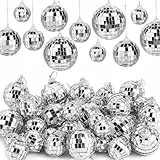 36 Stück Discokugeln Set - hängenden Spiegel Disco Ball Glas Disco Kugeln, 4 Größen Glänzende Disco Ball,Hochwertige Discokugel,Diskokugel Deko, Disco Kugel für Kuchendekoration Party Dekoration