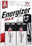 ENERGIZER PILAS ALKALINE MAX 9V Alkali Batterien, 2 Stück, Naranja