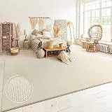 Paco Home Teppich Wohnzimmer Schlafzimmer Kurzflor Skandinavisches Boho Muster Melierte Optik Moderne Einfarbige Deko, Grösse:120x160 cm, Farbe:Beige