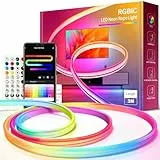 VKH Neon LED Strip 3m, Neon LED Streifen mit App-Steuerung, Funktioniert mit Alexa, DIY-Funktion, Musik Sync, Upgrade Neon LED Lichtband für Wohnzimmer, Schlafzimmer, Wand Deko