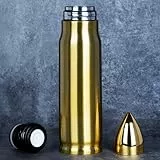 Grogife Weihnachten Geschenke für Männer – Coole Ausrüstung & Kostüm für Papa – Geschenke für Jäger, Jagd, Hun, Hunter – Edelstahl Bier, Rum, Whiskey, Vodka, Jägermeister Thermoskanne 1L – Gold