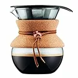 Bodum 11592-109 Pour Over Kaffeebereiter mit Permanentfilter 0,5 L, Mehrlagig, transparent, 13,8 x 11,5 x 15,4 cm, 6 Einheiten