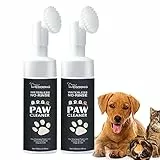 fanelod Pet Foot Cleaner Foam, 100ml Waterless Pet Foam, Paw Cleaner with Bursh, Pet Grooming Foam Cleaner, Dog Paw Washing Foam for Cat Foot Cleanser