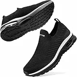 Littleplum Damen Slip On Sneaker Memory Foam Turnschuhe Sportschuhe Bequeme Schlupfschuhe Fitness Laufschuhe Walking Schuhe,A Schwarz Weiß,42 EU