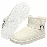 Winterstiefel Damen Schneestiefel Damen Wasserdicht Winterstiefel Warm Gefütterte Winterschuhe Damen Winterstiefel Bequem Rutschfeste Stiefeletten Kurzschaft Stiefel Boots Schuhe Damen (Beige 36EU)