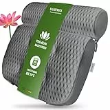SilverRack Badewannenkissen MEDIUM-WEICH [Grau 4D] - Nackenkissen für Badewanne mit Saugnäpfen als Badewannen-Zubehör - Kissen für Badewanne - Badekissen mit ergonomischer Passform