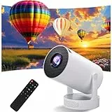 Smart Mini Beamer, tragbarer Hi-Fi Projektor mit 4K 1080P Unterstützung, WiFi 6 und Bluetooth 5.0 Mini Projektor, 280 ANSI Lumen, Auto Keystone Projektor für Schlafzimmer (Weiß)