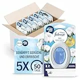 Febreze Bad Lufterfrischer, Reine Frische, 5 Stück, Kontinuierliche Geruchsbekämpfung und -verhinderung für Badezimmer