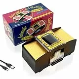 MXTIMWAN 1-2 Deck Automatischer Kartenmischer, USB/Batteriebetriebener Elektrischer Mischpult, Kartenmischer Elektrisch für Karten für UNO, Poker, Texas Hold'em, Canasta, Blackjack