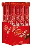 Lindt Schokolade LINDOR Vollmilch Schokoladen-Sticks | 24 x 38 g Schokoladenriegel | Mit zartschmelzender Vollmilch-Schokoladenfüllung | Pralinen-Geschenk | Schokoladen-Geschenk | Großpackung