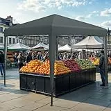 DWVO Pavillon 3x3 m,Pop-up-Zelt mit Aufbewahrungstasche,4 x Sandsäcke,vollständig wasserdicht, zusammenklappbarer Unterstand für Hochzeiten, Partys im Freien, Camping(grau)