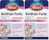 Abtei Baldrian Forte - pflanzlich, aus der Baldrianwurzel - zur Beruhigung und bei Schlafstörungen - ohne Gewöhnungseffekt - laborgeprüft - 30 Dragees (Packung mit 2)