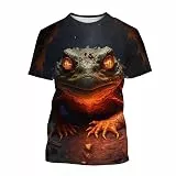 JIFENLI Herren 3D Druck T-Shirt Sommer Ashion Cartoon Tier Frosch 3D-Druck T-Shirt Männer Frauen O-Ausschnitt Kurzarm Oversized Harajuku Tee Top Mann