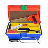 Pebaro 645 Werkzeug-Set in Kunststoffbox für Hobby und Schule, 11 Teile, praktischer Koffer, ausklappbare Fächer, Basteln mit Holz, Werken, Bastelset, Geschenkidee für Kinder