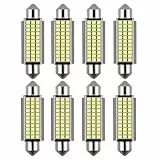 CJBIN Auto LED Innenbeleuchtung, 8 Stück 41MM Led Auto Innenraumbeleuchtung, 12V 1.2W Led innenraumbeleuchtung Birne Auto, Auto Innen Beleuchtung, Einfach zu Verwenden, Weiße Licht