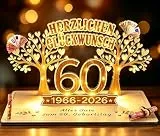 Giftota - 2026 Originelle Geldgeschenk zum 60. Geburtstag Frauen & Männer - 60 Geburtstaggeschenk - DIY Holz-Schild Gästebuch mit LED Lichterkette - 60 Geburtstag Deko - Personalisierbares Geschenk