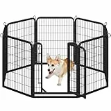 Yaheetech Welpenauslauf 80cm hoch, 8-teilig faltbares Freilaufgehege, Automatische Verriegelung, Welpenlaufstall für Hunde, Katze, Kaninchen, Aufbau werkzeugfrei