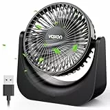 VOXON USB Tischventilator, Mini Ventilator mit 5 Geschwindigkeiten, Ventilator Leise, Ventilator Klein 1,5M Langem Kabel, Tragbarer USB Ventilator für Desktop Büro Zuhause Schlafzimmer, KEINE BATTERIE