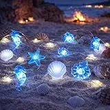 AebeChun Lichterkette Meerestiere 2M 20LED Maritim Deko mit Timer unterwasserwelt deko Maritime Strand Vasen Tisch Dekoration für Garten Bad Badezimmer Schlafzimmer Hochzeit Party Dekorationen