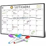 Smart Panda magnetisches Whiteboard und Kühlschrank-Kalender - ideal, um organisiert zu Sein - Ideal für Monatsplanungen, Veranstaltungseinträge und Ferienpläne - in spanischer Sprache