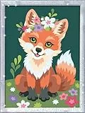 Ravensburger CreArt 23765 - Blumiger Fuchs - Malen nach Zahlen für Kinder ab 9 Jahre, Malset mit Rahmen, Pinsel und Acrylfarben, Geschenk für Mädchen und Jungen, mit Glitzer