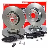 BREMBO Coated Disc Line Bremsenset inkl. Bremsscheiben Vorne Ø 312 mm Belüftet + Hinten Ø 300 mm Voll + Bremsbeläge Vorne und Hinten + Verschleißkontakt