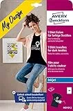 AVERY Zweckform 10 Textilfolien, T-Shirt selbst gestalten, - bedrucken (Bügelfolie, farbige Textilien, DIN A4, bedruckbare, Folie zum Aufbügeln, Transferfolie für Inkjet-Drucker) MD1012