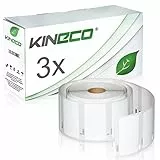 Kineco 3x 1000 Etiketten 57mm x 32mm, Dymo kompatible, 3000 Etiketten, Weiß, Rechteckig