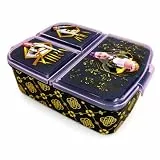 Stor Brotdose K-Pop Demon Hunters Rumi, Mira und Zoey, offiziell lizenziert, Kinder Lunchbox mit 3 Fächern, BPA-freie Vesperbox für Mädchen, Schule und Kindergarten, 17x14x5 cm