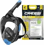 Cressi Bali Vollgesichts-Schnorchelmaske - Schnorchelset für Erwachsene - CO2 Sicher, Klare Sicht, Trockenventil Taucherbrille - 100% Silikon-Passform - Tauchermaske - L-XL